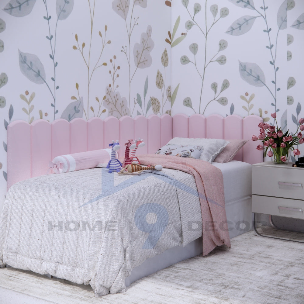 Cabeceira Estofada em L Modelo Nuvem 45x20cm – Kit com 15 Placas para Cama de Solteiro | Design Lúdico com Envio Imediato