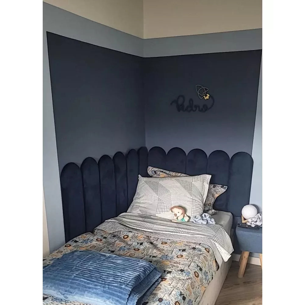 Cabeceira Estofada em L Modelo Nuvem 45x20cm – Kit com 15 Placas para Cama de Solteiro | Design Lúdico com Envio Imediato