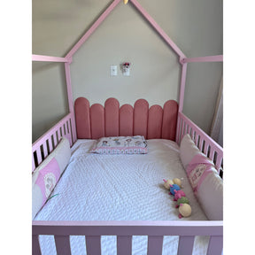 Cabeceira Infantil Estofada Modelo Nuvem 60x20cm – Placas Autocolantes para Cama Box Solteiro | Envio Imediato