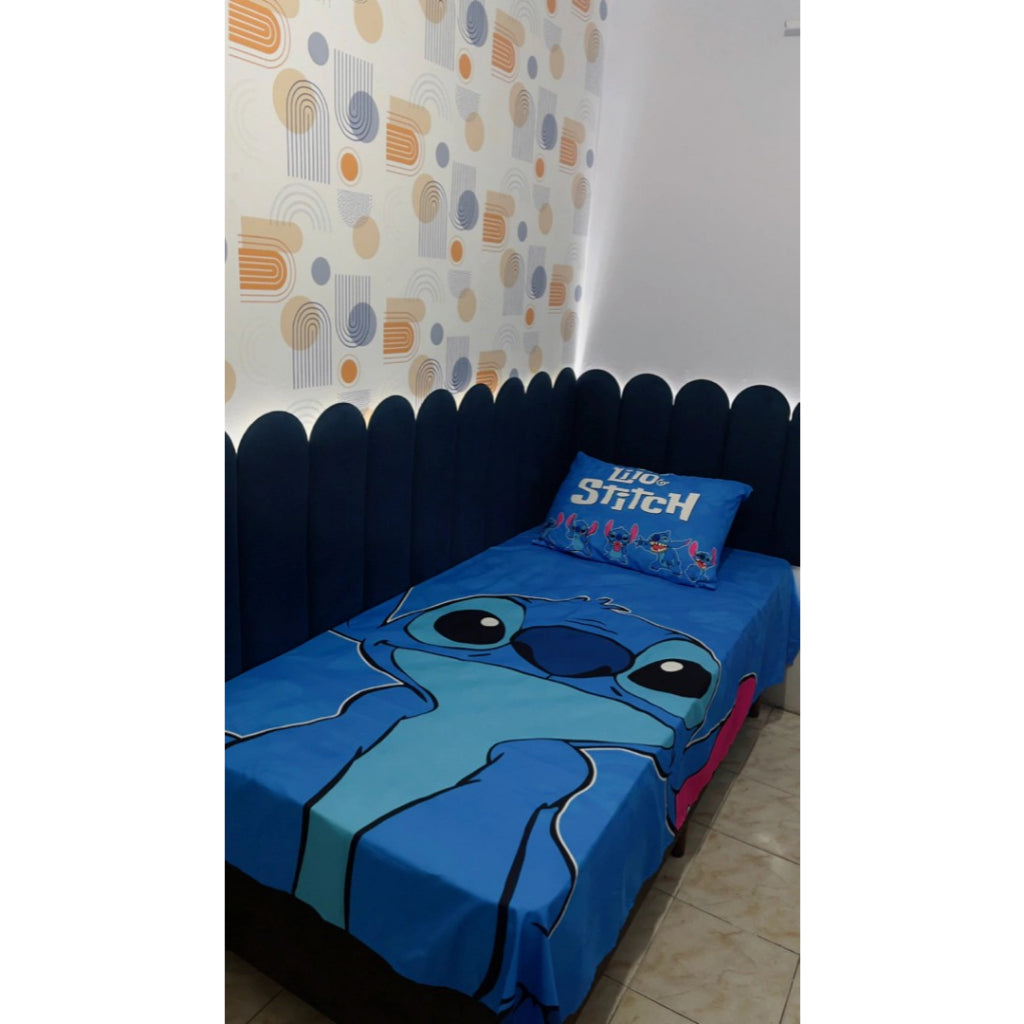 Cabeceira Estofada em L Modelo Nuvem 60x20cm – Kit Completo com Tiras para Cama Solteiro | Envio Imediato