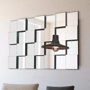 Espelho Decorativo 3D de Parede Liverpool – Design Moderno, Grande Formato e Efeito Geométrico Sofisticado