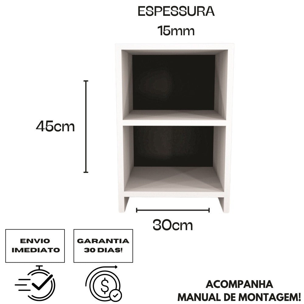 Mesa de Cabeceira com Nichos para Quarto – Design Minimalista, Alta Qualidade e Envio Imediato