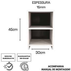 Mesa de Cabeceira com Nichos para Quarto – Design Minimalista, Alta Qualidade e Envio Imediato