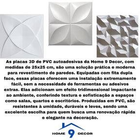 Kit com 100 Placas Decorativas 3D em PVC para Parede – Modelo 25cm | Design Moderno, Leve e de Fácil Instalação