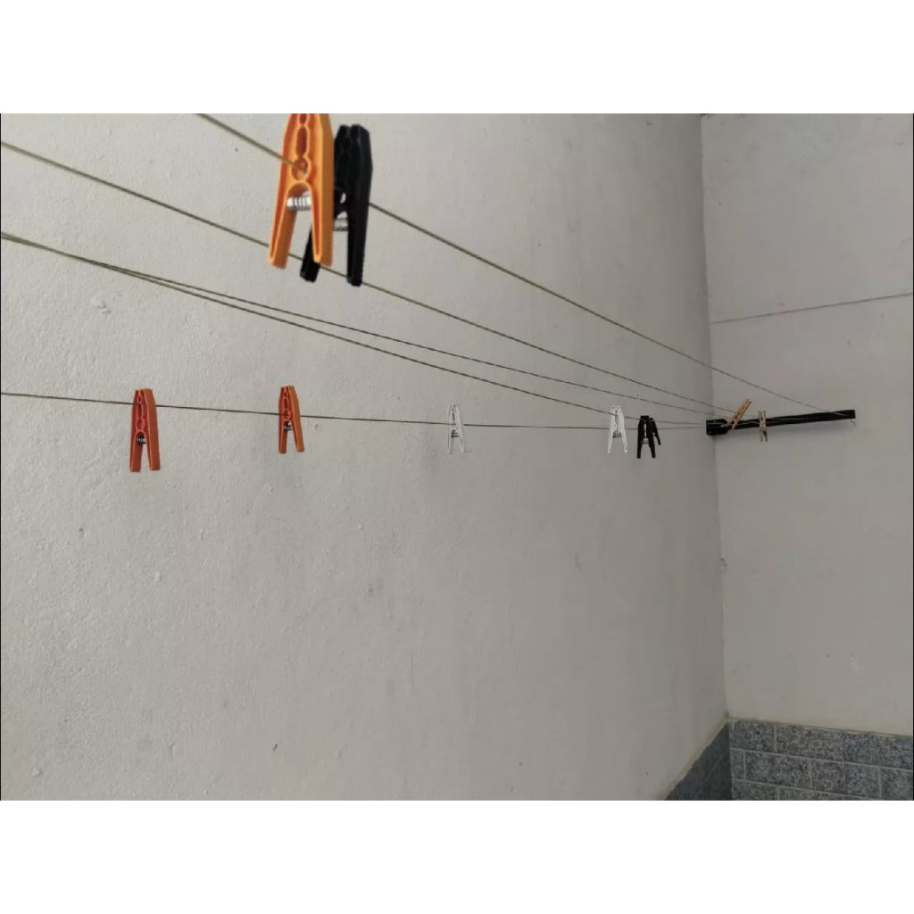 Varal Retrátil de Parede Dobrável em Ferro Reforçado – Com Kit de Instalação Completo e Envio Imediato