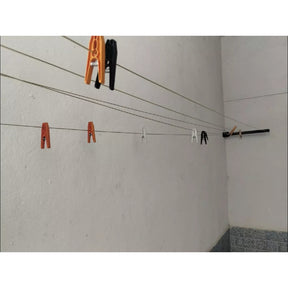 Varal Retrátil de Parede Dobrável em Ferro Reforçado – Com Kit de Instalação Completo e Envio Imediato