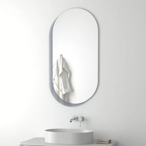 Espelho Oval Adesivo de Parede 80x50cm – Design Moderno para Banheiro, Sala ou Quarto | Envio Imediato
