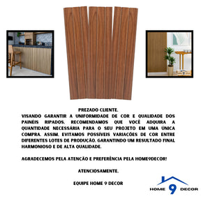 Kit com 20 Painéis Ripados Autocolantes 45x11cm – Revestimento Decorativo para Parede | Instalação Fácil e Visual Sofisticado