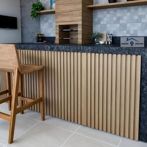 Kit com 30 Painéis Ripados Adesivos em MDF 45x11cm – Revestimento Decorativo para Parede com Instalação Fácil