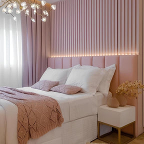 Cabeceira Estofada Modular para Cama Box Casal – Kit com 7 Placas 45x20cm | Visual Sofisticado e Instalação Prática